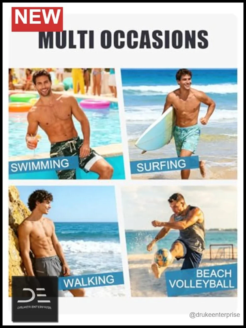 2 in 1 Mens Swim Trunks 7